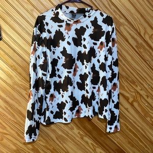 Cow print long sleeve shirt